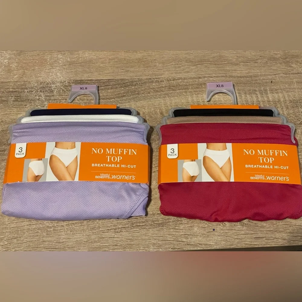 6 pairs Warner’s No muffin top hi-cut Panties size XL8